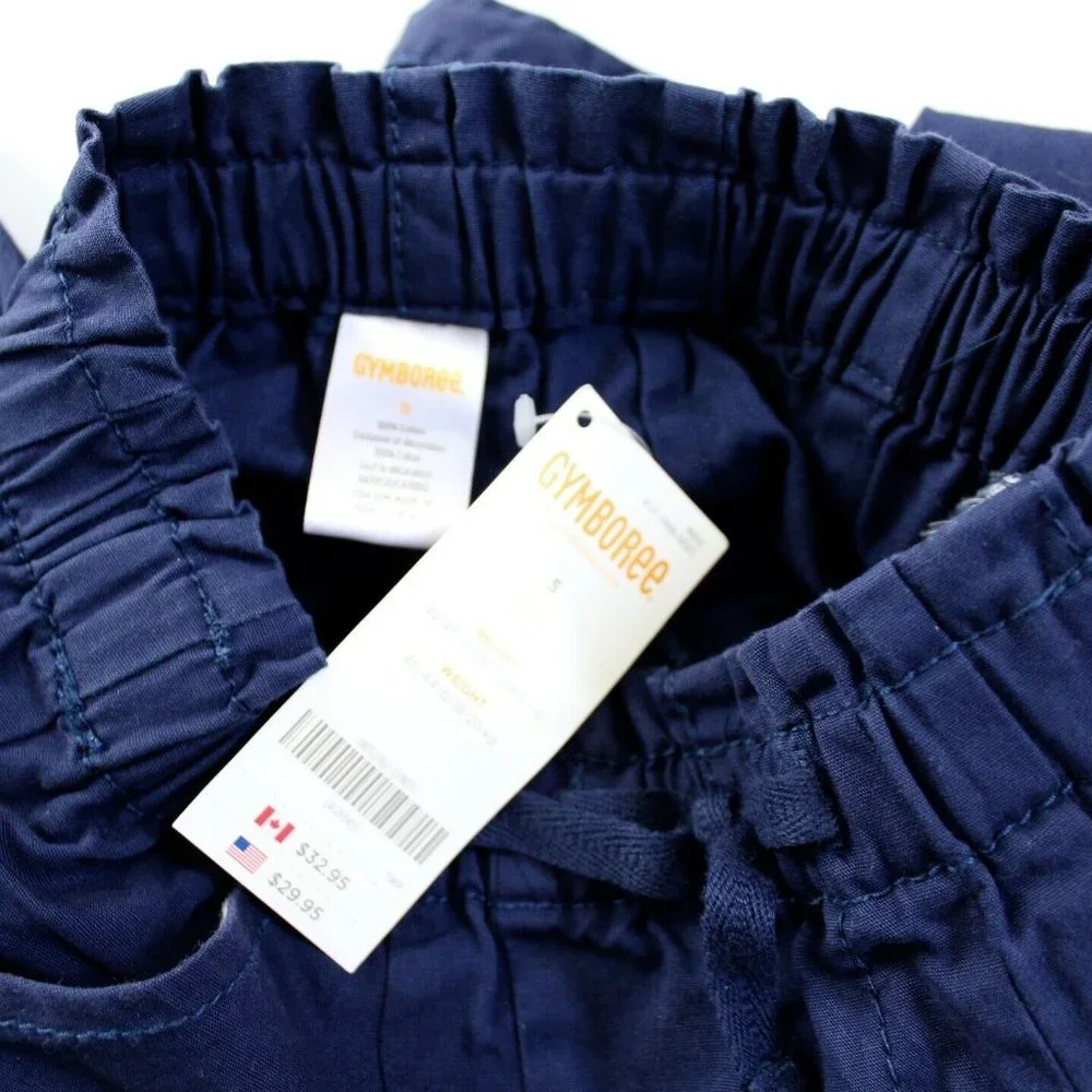 Gymboree Blue Rolled Cuff Elastic Waist Cotton Cargo Pants Size 5